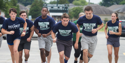 People running in Shelton State t-shirts